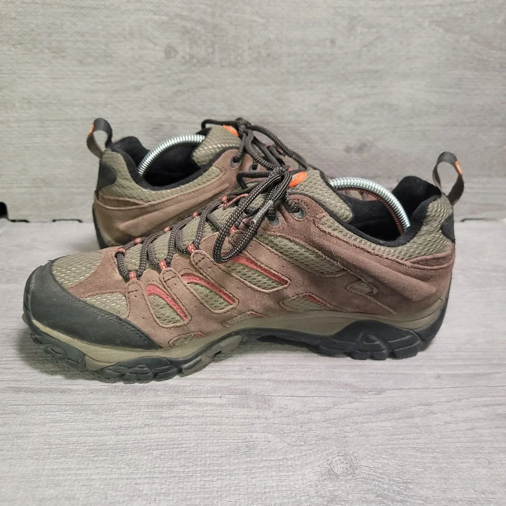 Merrell Moab Waterproof Hiking Shoes Mens 12 Espresso Brown Suede Vibram Trail
